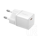 Baseus gan5s hálózati töltő type-c aljzat (30w, pd gyorstöltő 3.0, gan5s) fehér