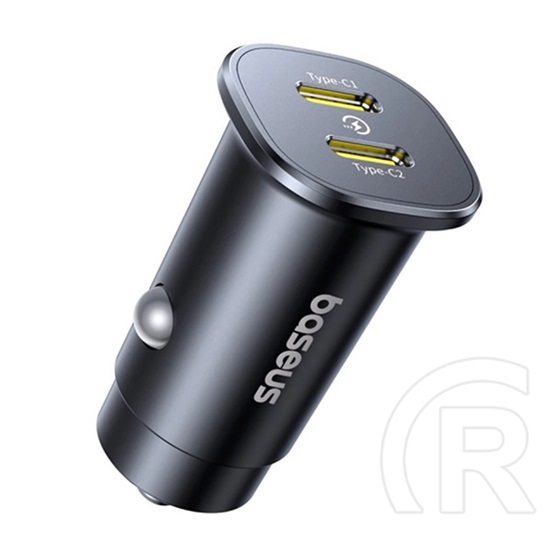 Baseus gotrip autós töltő 2 type-c aljzat (30w, pd gyorstöltő) fekete