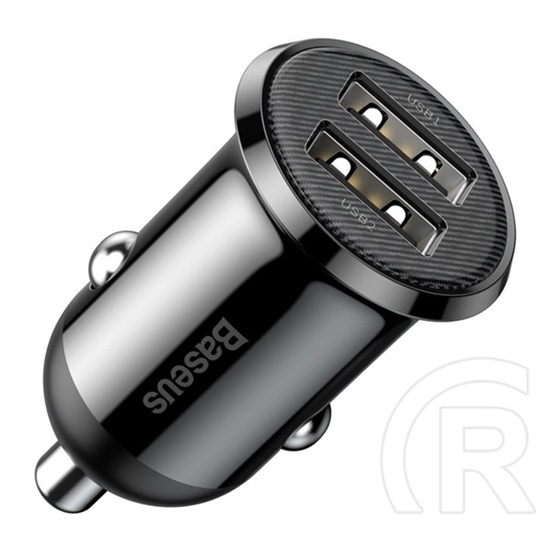 Baseus grain pro autós töltő 2 usb aljzat (5v / 4800ma, 24w, gyorstöltés támogatás) fekete