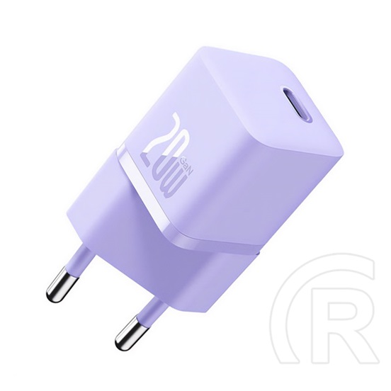 Baseus GaN5 Mini hálózati töltő (USB-C aljzat, 20W, lila)