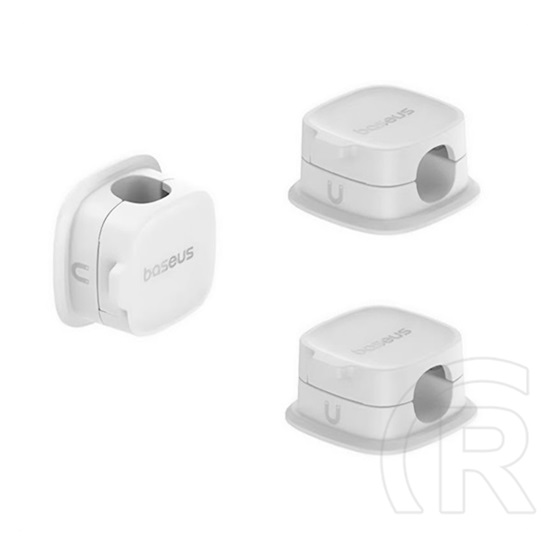 Baseus kábeltartó/kábelrendező (öntapadó alaptartó, 3 részes kábelrögzítő) fehér