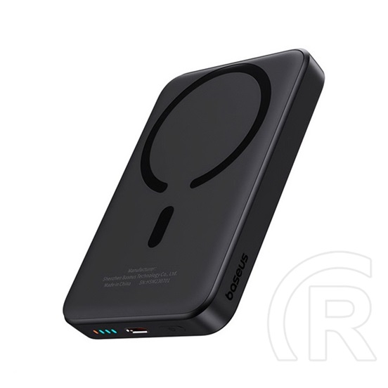 Baseus magnetic mini vésztöltő type-c aljzat (10000mah, 20w, gyorstöltő, wireless, magsafe + type-c kábel) fekete