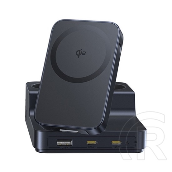 Baseus nomos nd11 6in1 hálózati elosztó 4 ac+usb+2 type-c aljzat (67w, qi2, magsafe, wireless) fekete