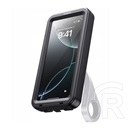 Baseus rarnshield kerékpáros telefontartó (kormányra rögzíthető, mágneses, 360°, por és vízálló tok, 6.9" méret) fekete