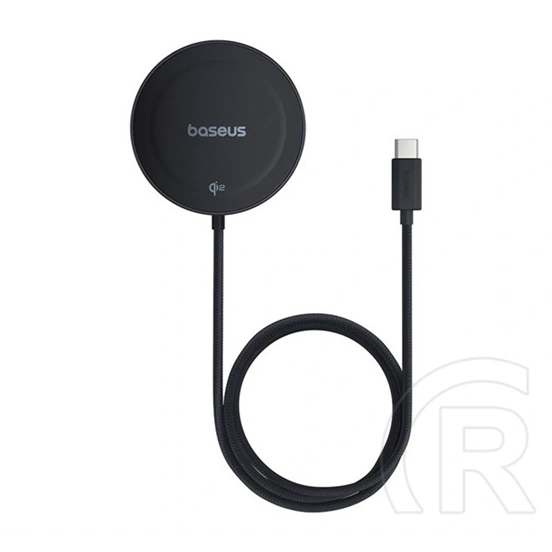 Baseus simple mini4 asztali töltő (15w, wireless, gyorstöltő, mágneses, qi2, kitámasztó) fekete