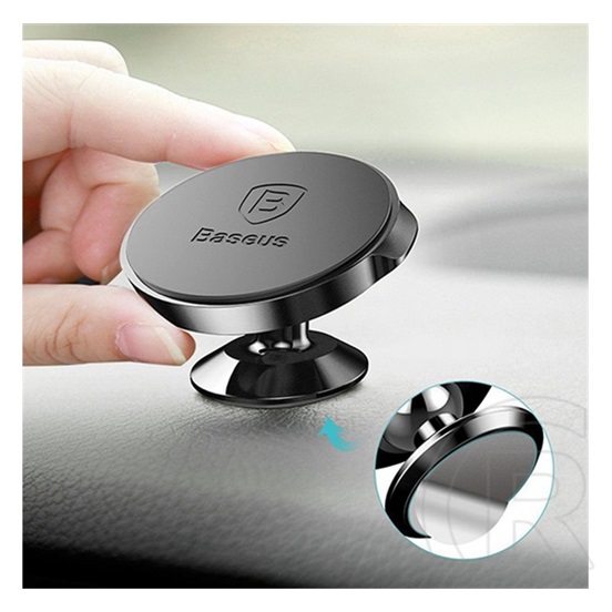 Baseus small ears autós tartó (ragasztható, 360°-ban forgatható, mágneses) fekete