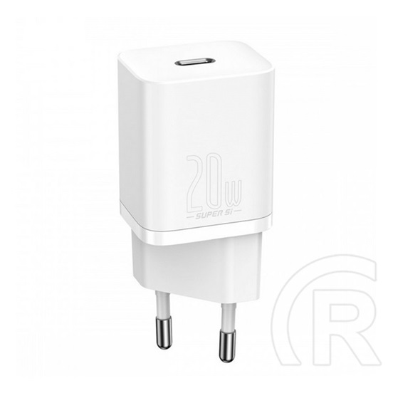 Baseus Super Si hálózati töltő (USB-C aljzat, 20W, fehér)
