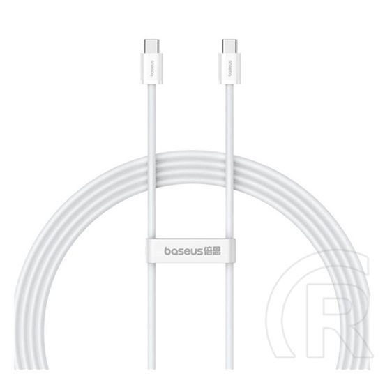 Baseus Superior 2 USB adat- és töltőkábel (C dugó / C dugó, 100W, 2 m, fehér)