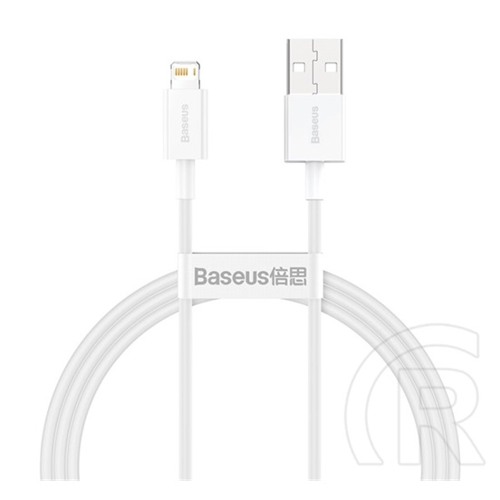 Baseus  superior adatkábel és töltő (usb - lightning 8pin, 2.4a, pd gyorstöltés támogatás, 100cm, törésgátló) fehér