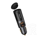 Baseus szivargyújtó adapter, elosztó, 2in1 (usb + type-c + szivartöltő aljzat, pd gyorstöltés, 2500ma, 120w) szürke