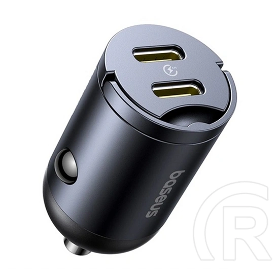 Baseus tiny star mini autós töltő 2 usb aljzat (30w, pd gyorstöltő) fekete