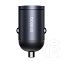 Baseus tiny star mini autós töltő 2 usb aljzat (30w, pd gyorstöltő) fekete
