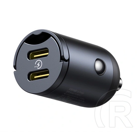 Baseus tiny star mini autós töltő 2 usb aljzat (30w, pd gyorstöltő) fekete