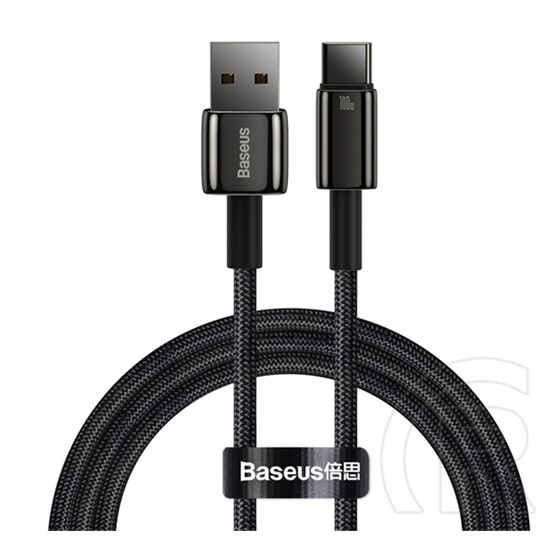 Baseus Tungsten Gold USB adat- és töltőkábel (A dugó / C dugó, 100W, 1 m, fekete)