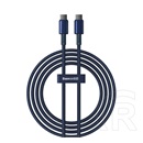 Baseus tungsten gold adatkábel (type-c - type-c, 100w, pd gyorstöltő, 200cm, törésgátló) sötétkék