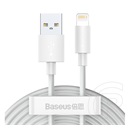 Baseus Wisdom adat- és töltőkábel 2 db (USB-A dugó / Lightning 8 pin dugó, 20W, 1,5 m, fehér)