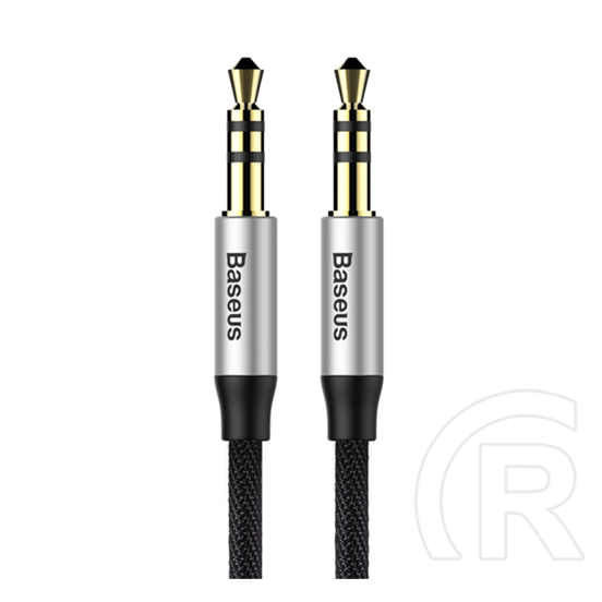 Baseus yiven m30 audió kábel (3.5mm jack - 3.5mm jack, 100cm, cipőfűző minta) fekete