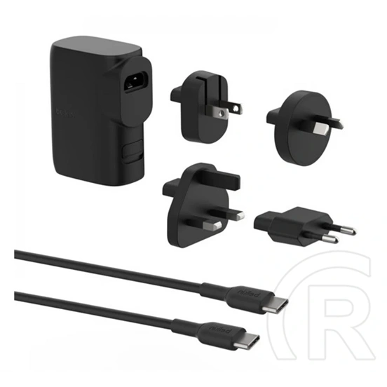 Belkin Boost Charge Hybrid utazó töltő (25W, beépített 5000 mAh akku, USB aljzat, Type-C aljzat, EU/UK/US/AU átalakítók,