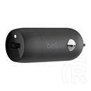 Belkin Boost Charge autós töltő (30W, PD gyorstöltő, Type-C aljzat, fekete)