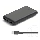 Belkin Boost Charge vésztöltő 2 USB+Type-C aljzat (20000mAh, 15w, gyorstöltő, Type-C kábel, fekete)