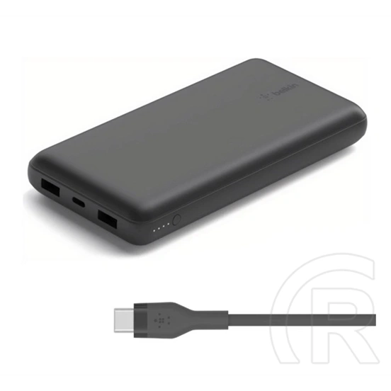 Belkin Boost Charge vésztöltő 2 USB+Type-C aljzat (20000mAh, 15w, gyorstöltő, Type-C kábel, fekete)