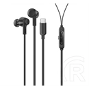 Belkin SoundForm Type-C fülhallgató sztereó (aktív zajszűrő, mikrofon, felvevő gomb, hangerőszabályzó, fekete)