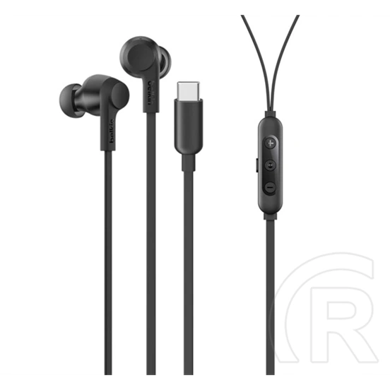 Belkin SoundForm Type-C fülhallgató sztereó (aktív zajszűrő, mikrofon, felvevő gomb, hangerőszabályzó, fekete)