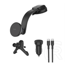 Belkin autós tartó (27w, wireless, műszerfalra, szellőzőre, mágneses, qi2 + autós töltő + type-c kábel) fekete