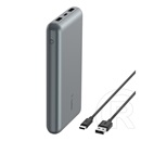 Belkin boost charge vésztöltő 2 usb+type-c aljzat (10000mah, 15w, gyorstöltő + type-c kábel) sötétszürke