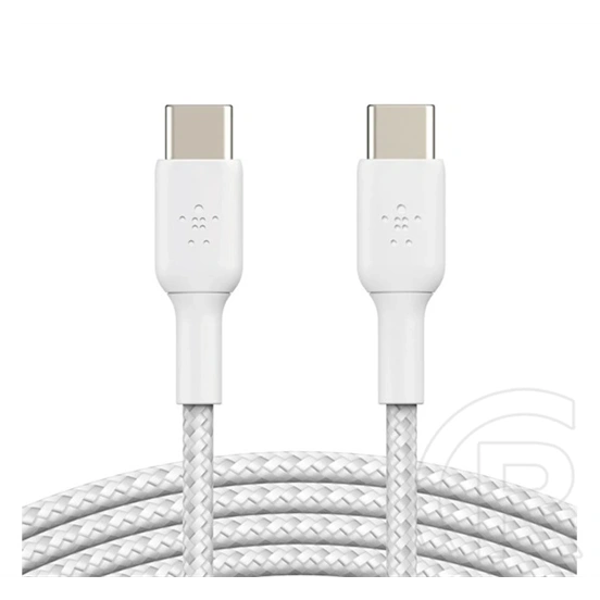 Belkin boostcharge adatkábel (type-c - type-c, 60w, pd gyorstöltő, cipőfűző, 100cm) fehér