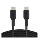 Belkin boostcharge adatkábel (type-c - type-c, 60w, pd gyorstöltő, cipőfűző, 200cm) fekete
