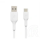 Belkin boostcharge adatkábel (usb - type-c, 15w, gyorstöltő, 200cm) fehér