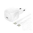 Belkin boostcharge hálózati töltő type-c aljzat (45w, pd gyorstöltő 3.0 + type-c kábel) fehér