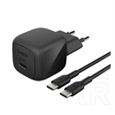 Belkin boostcharge hálózati töltő type-c aljzat (45w, pd gyorstöltő 3.0 + type-c kábel) fekete