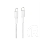 Belkin boostcharge pro adatkábel (type-c - type-c, 240w, pd gyorstöltő, cipőfűző, 100cm) fehér