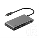 Belkin type-c hub 5in1 (elosztó, 2 usb+2 type-c+hdmi aljzat, 100w, pd gyorstöltő, 4k, 20cm) szürke