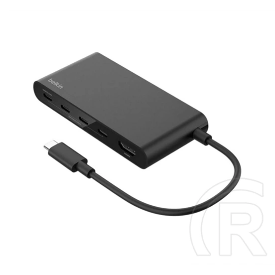 Belkin type-c hub 5in1 (elosztó, 4 type-c+hdmi aljzat, 100w, pd gyorstöltő, 4k, 20cm) fekete