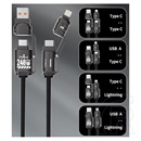 Blackbird Extreme adatkábel 4in1 (USB-A / USB-C / Lightning, 50-200 cm, fekete)