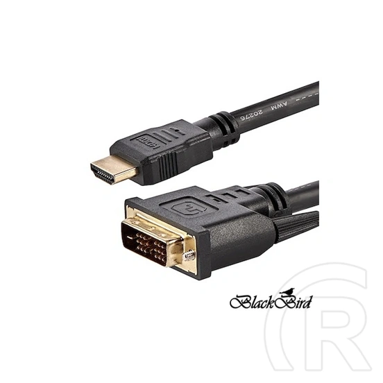 Blackbird HDMI - DVI kábel (HDMI dugó / DVI 24+1 dugó, 2 m, kétirányú)