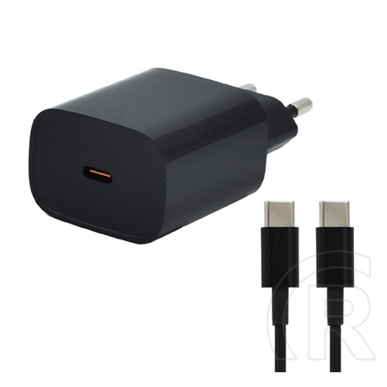 Blackbird bh1497 hálózati töltő usb+type-c aljzat (25w, pd gyorstöltő + type-c kábel) fekete