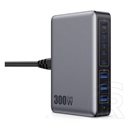 Blackbird bh1672 hálózati töltő 3 usb +5 type-c aljzat (300w, gan, pd gyorstöltő) fekete