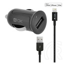 Blautel  4-ok autós töltő usb aljzat (5v / 2400ma, mfi Apple engedélyes, ipcmb5 utódja + lightning 8pin kábel) fekete