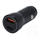 Blautel 4-ok autós töltő usb aljzat / type-c aljzat (4.5v / 5000ma, 20w, pd gyorstöltés támogatás) fekete