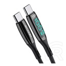 Blitzwolf USB töltőkábel (C dugó / C-dugó, 20V/5A, 90 cm, kijelző, fekete)