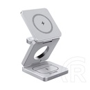 Blitzwolf bw-iw30 asztali töltőállvány 3in1 (15w, wireless, gyorstöltő, magsafe, apple watch töltő) ezüst