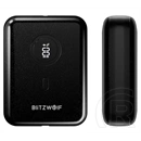 Blitzwolf bw-p21 vésztöltő type-c aljzat (10000mah, 22.5w, 3a, pd gyorstöltő, led jelzés) fekete