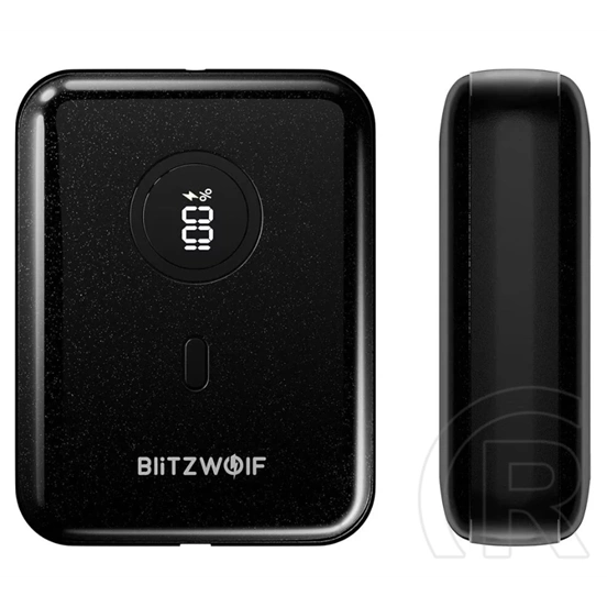 Blitzwolf bw-p21 vésztöltő type-c aljzat (10000mah, 22.5w, 3a, pd gyorstöltő, led jelzés) fekete
