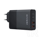 Blitzwolf bw-s29 hálózati töltő 2 usb+2 type-c aljzat (120w, pd gyorstöltő) fekete