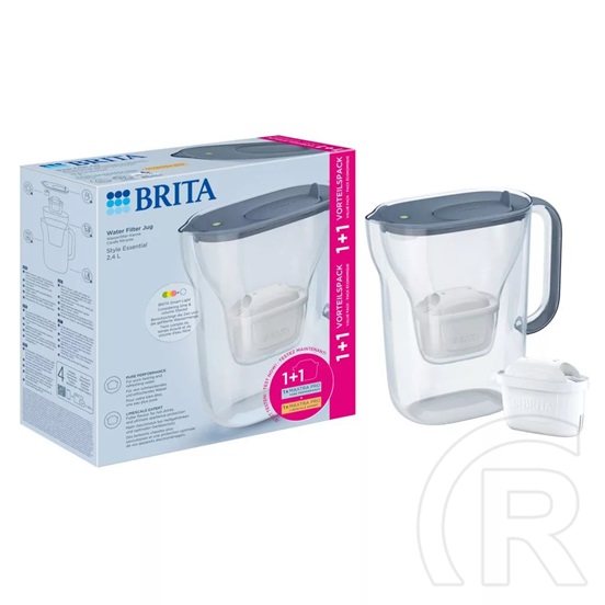 Brita Style Essential vízszűrő kancsó (szürke, 2,4 L) + 1+1 db Maxtra Pro szűrő patron