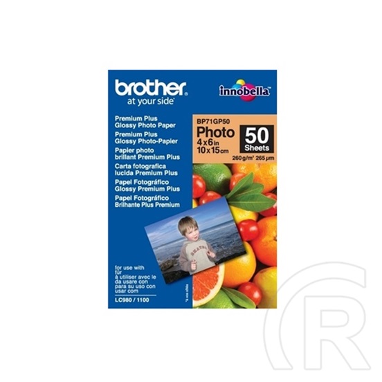 Brother BP71GP20 Prémium fényes fotópapír (10 x 15 cm, 20 lap, 260 g/m2)